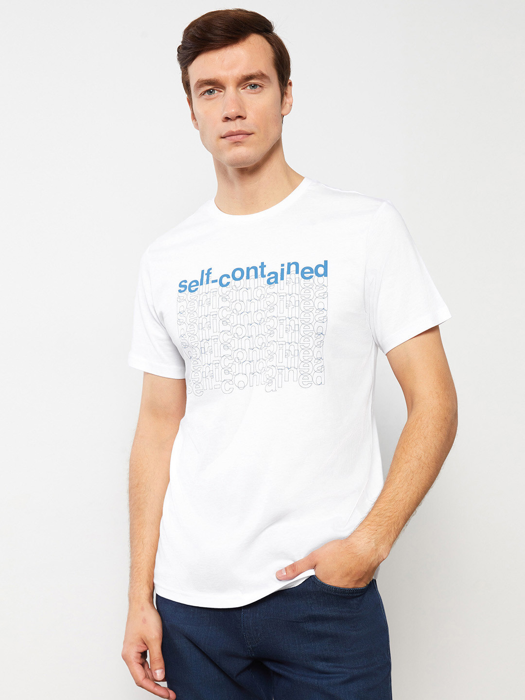 

LC Waikiki Typography Printed Pure Cotton T-shirt, White