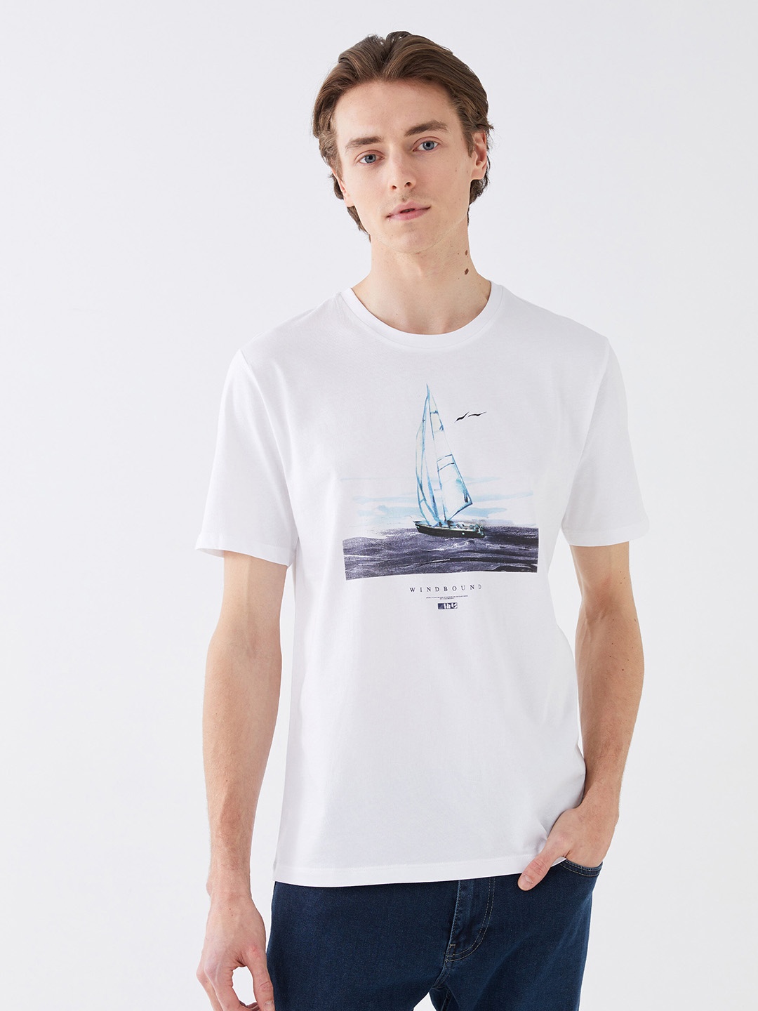 

LC Waikiki Printed Pure Cotton T-shirt, White