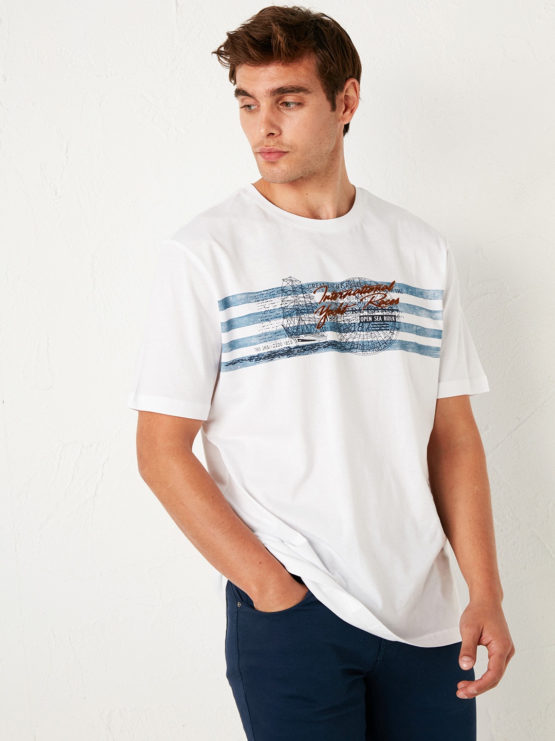 

LC Waikiki Relaxed Fit Printed Pure Cotton T-shirt, White