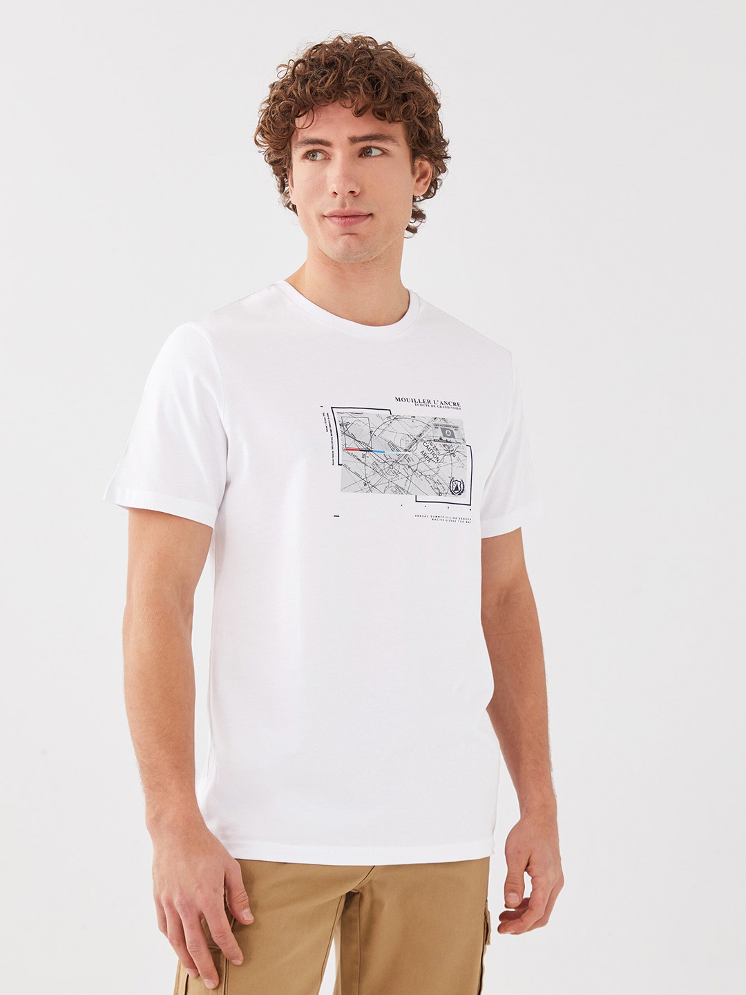 

LC Waikiki Men Printed Pure Cotton T-shirt, White