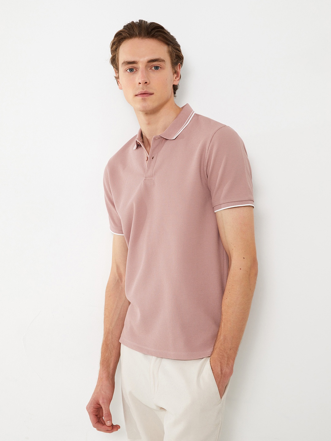 

LC Waikiki Regular Fit Polo Collar T-shirt, Mauve