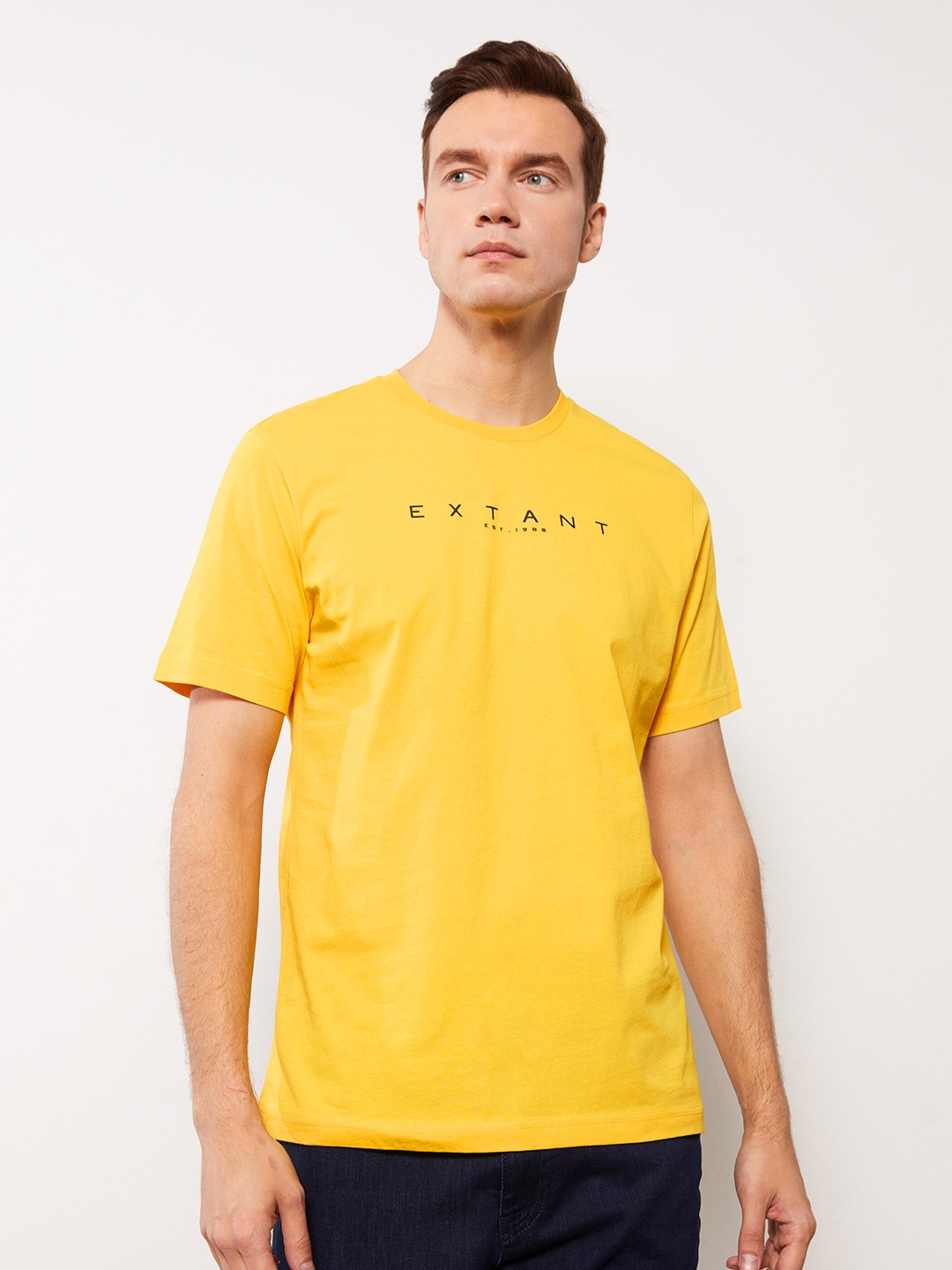 

LC Waikiki Typography Printed Pure Cotton T-shirt, Yellow