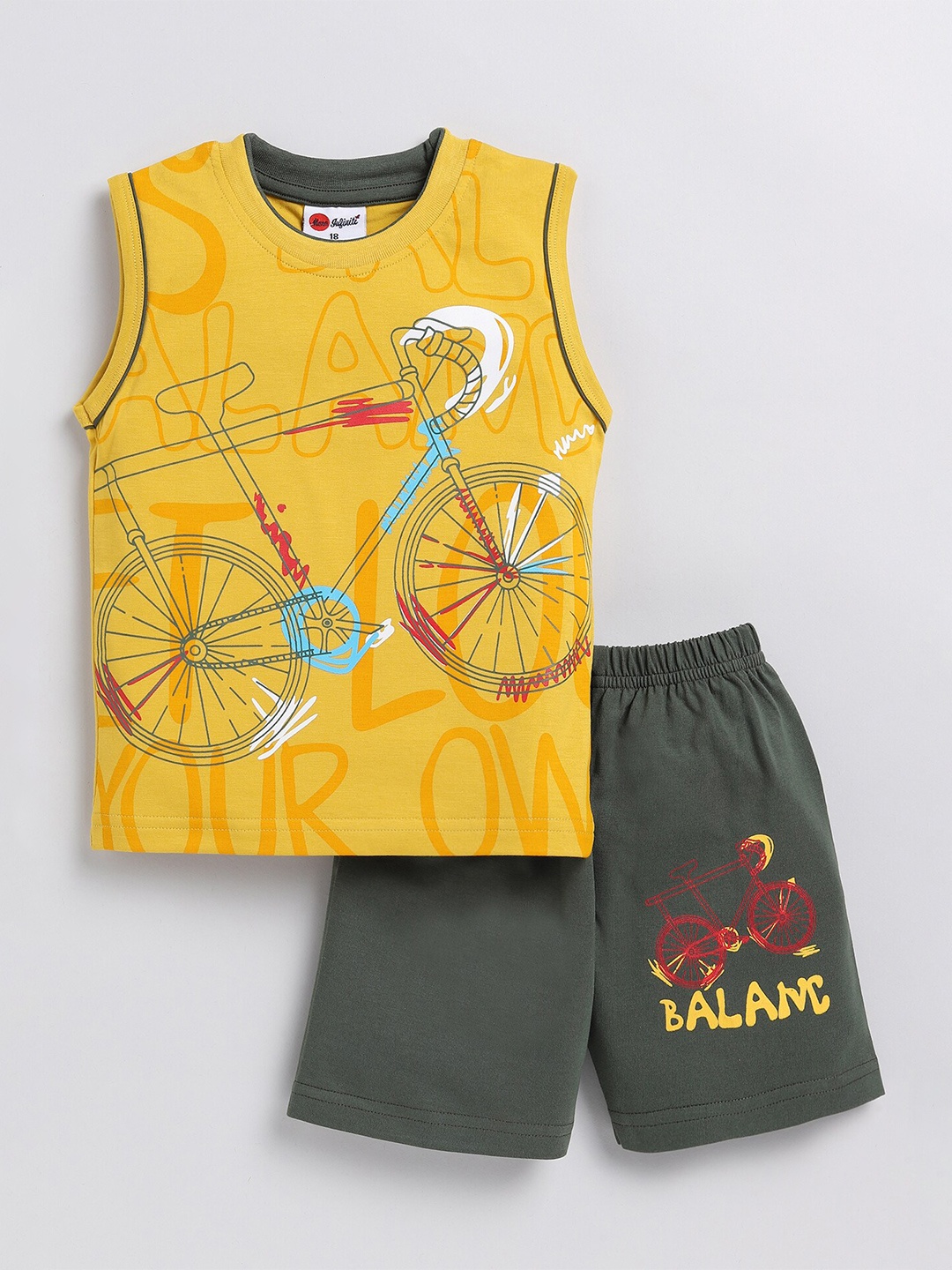 

Mars Infiniti Boys Printed Pure Cotton T-shirt with Shorts, Mustard