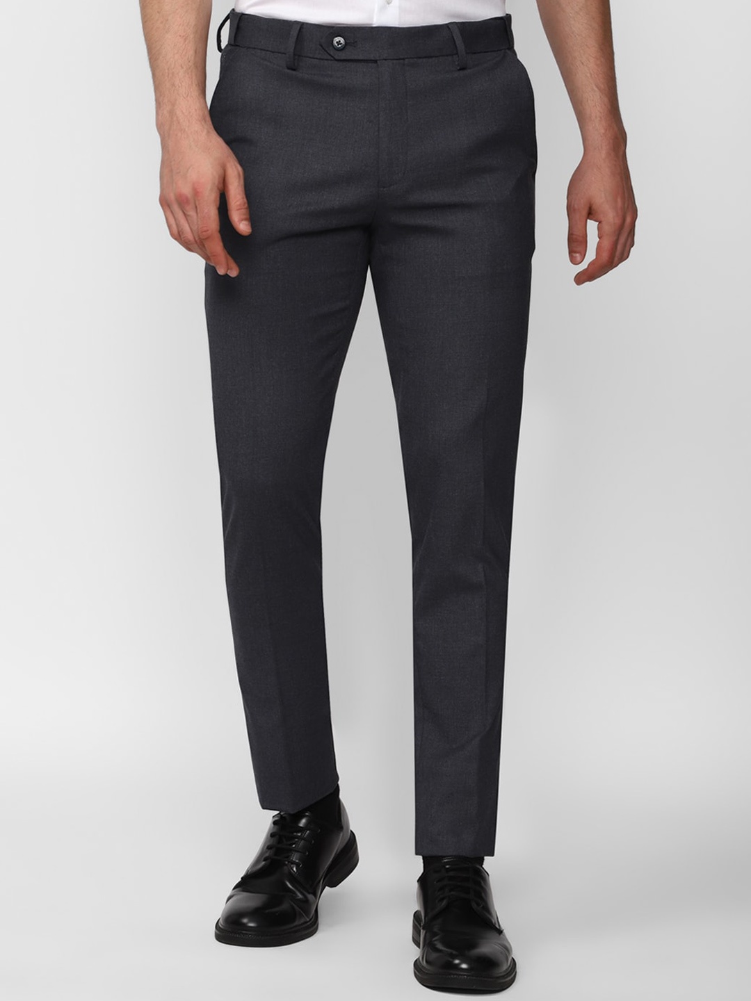 

Peter England Men Mid-Rise Slim Fit Formal Trousers, Grey