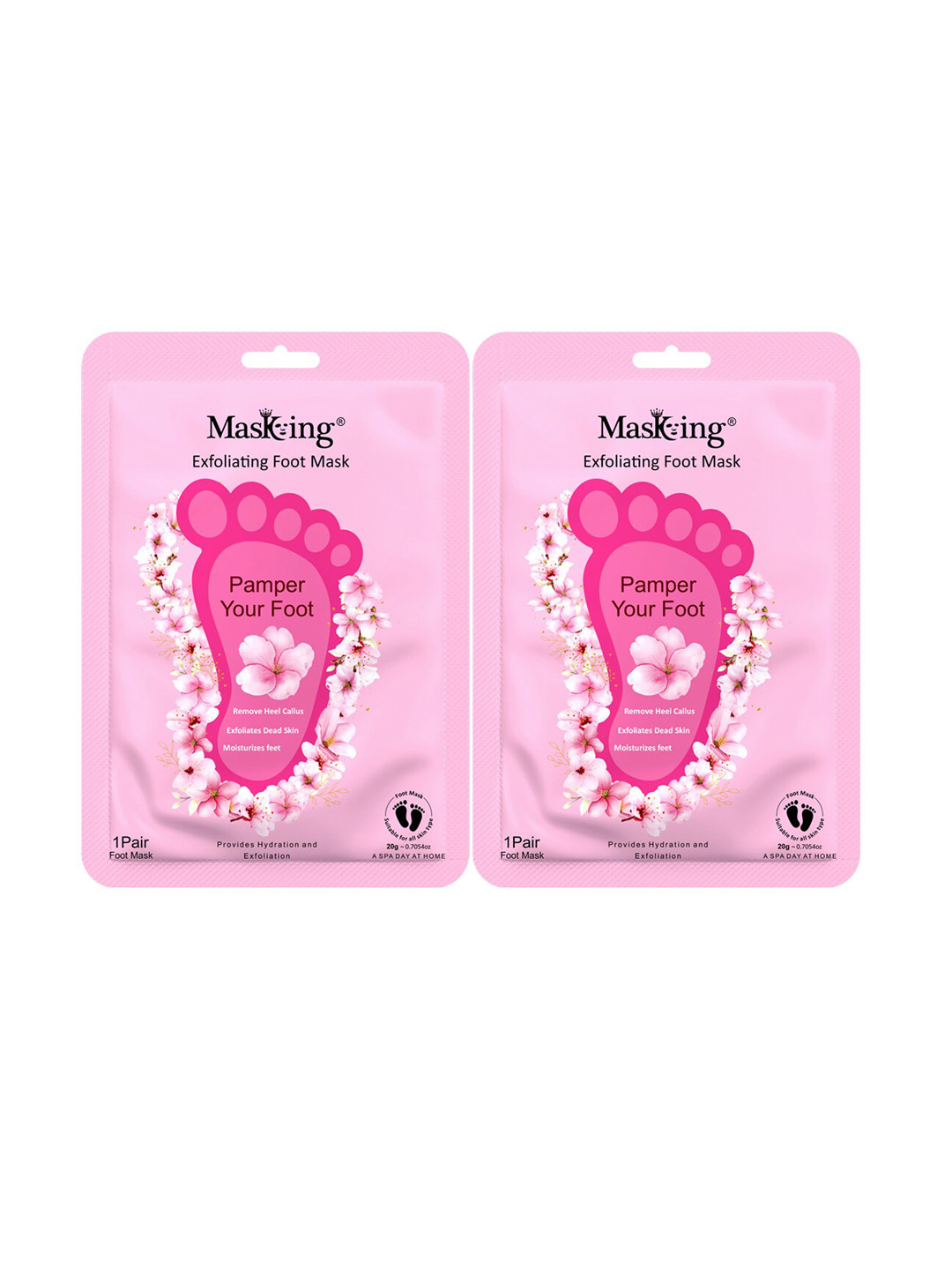 

MasKing Set Of 2 Moisturizing & Hydrating Foot Mask - 20 gm Each, White