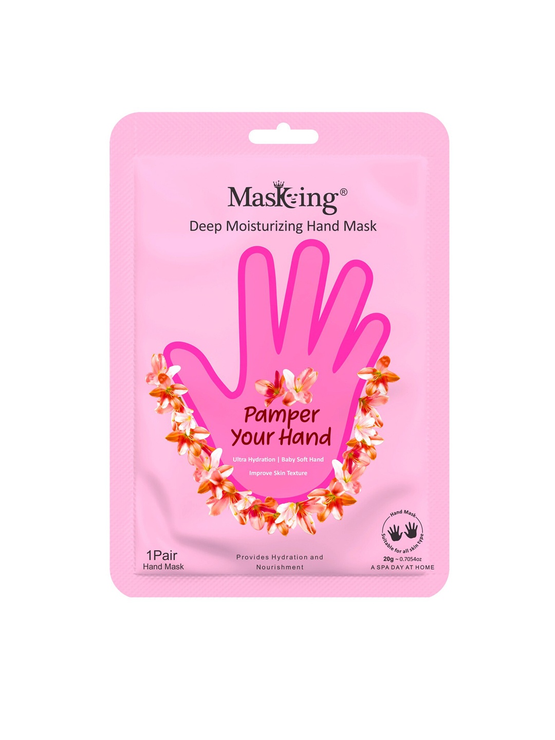 

MasKing Moisturizing & Hydrating Hand Masks 20gm, White