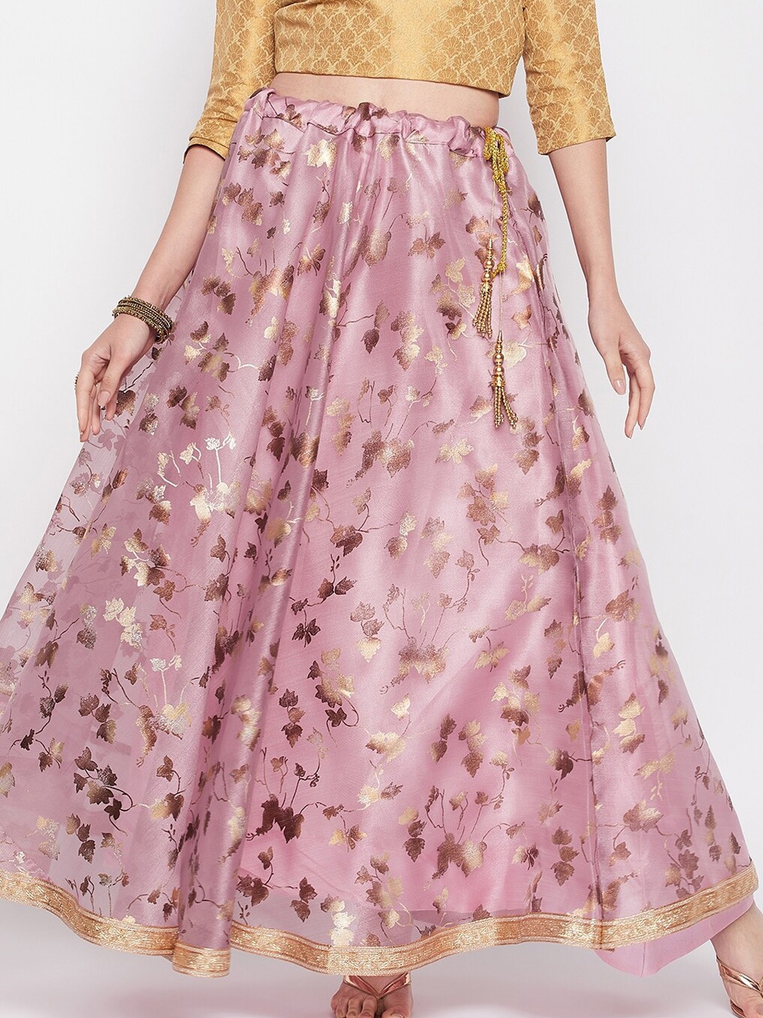 

Clora Creation Printed Flared Maxi Skirt, Purple