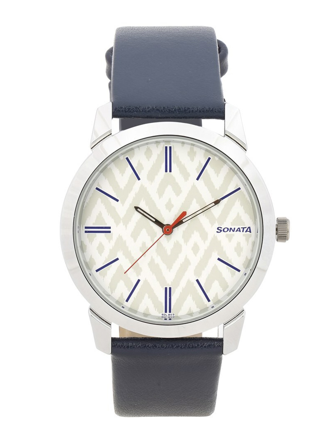 

Sonata Men Printed Leather Straps Analogue Watch 77107SL02, Blue