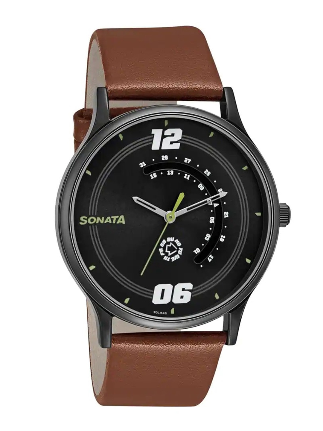 

Sonata Men Printed Leather Straps Analogue Watch 77105NL02, Brown