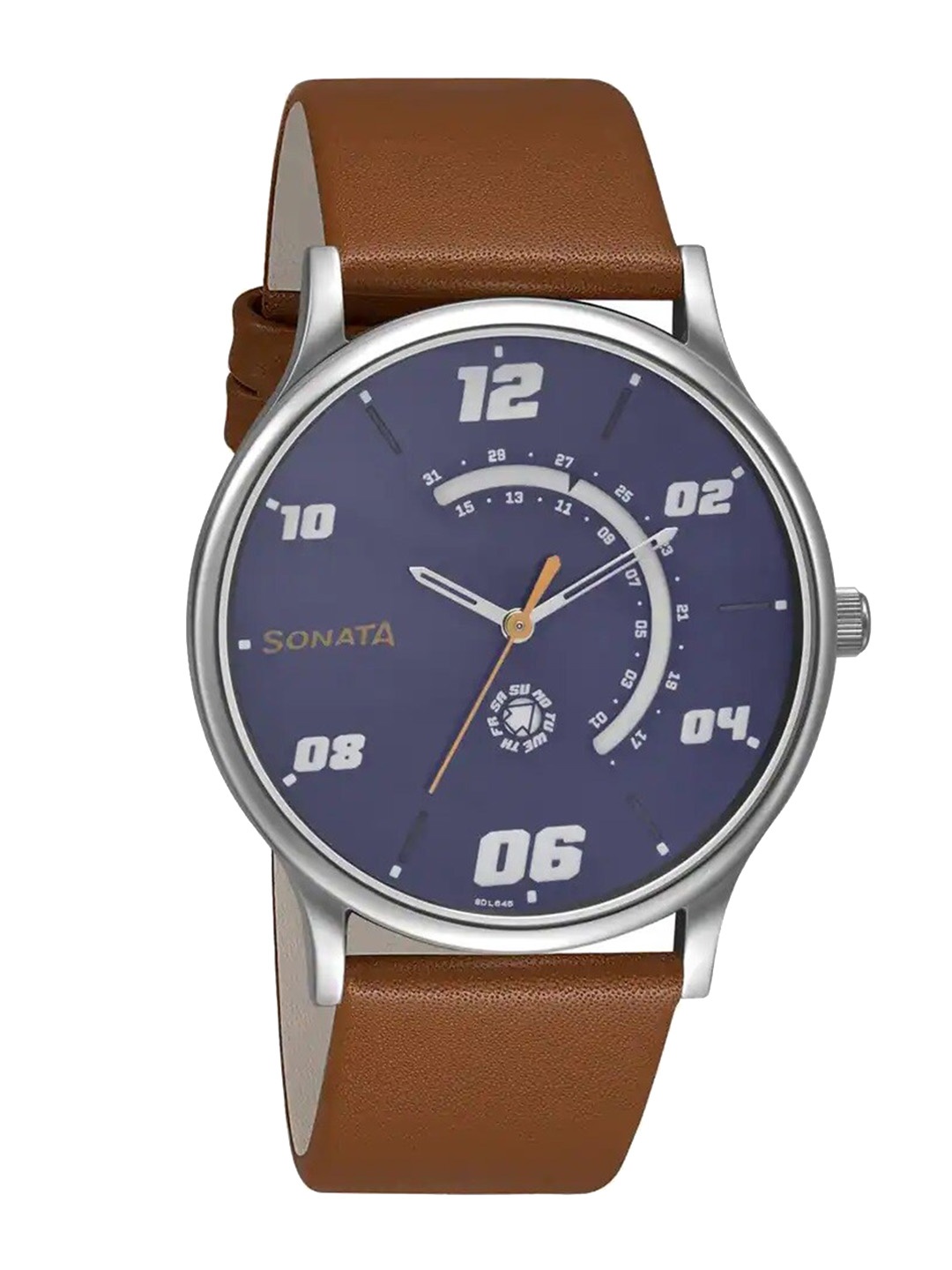 

Sonata Men Printed Dial & Leather Straps Analogue Watch- 77105SL04, Brown