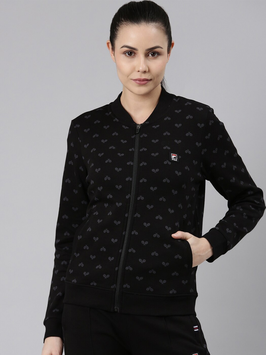 

FILA Conversational Printed Sweatshirt, Black