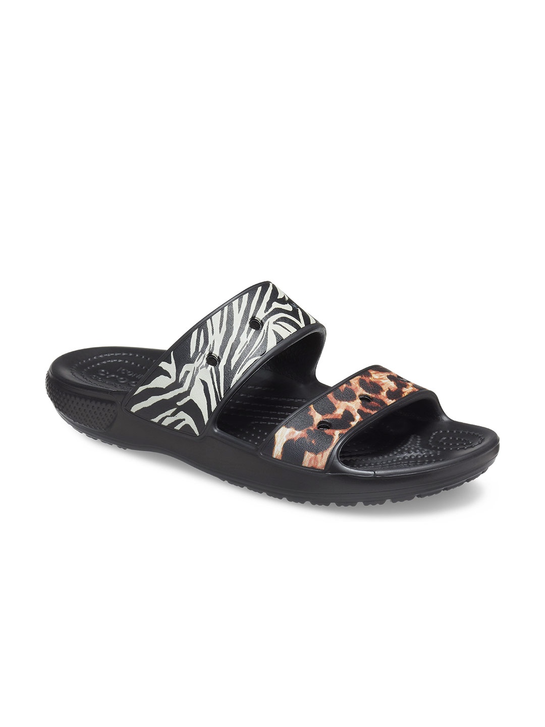 

Crocs Printed Croslite Comfort Sandals, Black