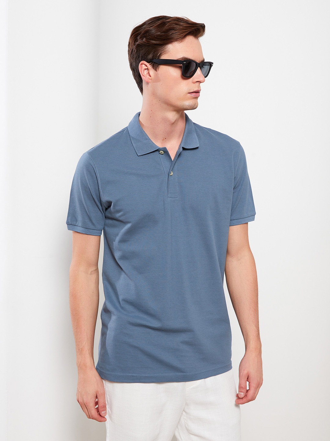 

LC Waikiki Polo Collar Pure Cotton Slim Fit T-shirt, Blue