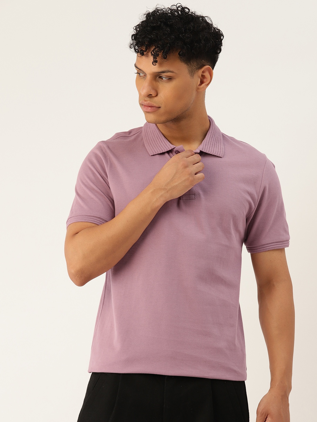 

LC Waikiki Polo Collar Pure Cotton Regular Fit T-shirt, Mauve