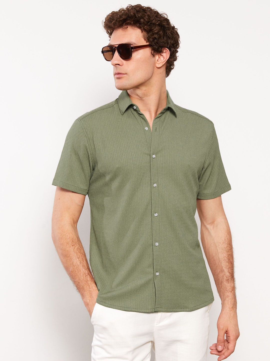 

LC Waikiki Regular Fit Opaque Casual Shirt, Green