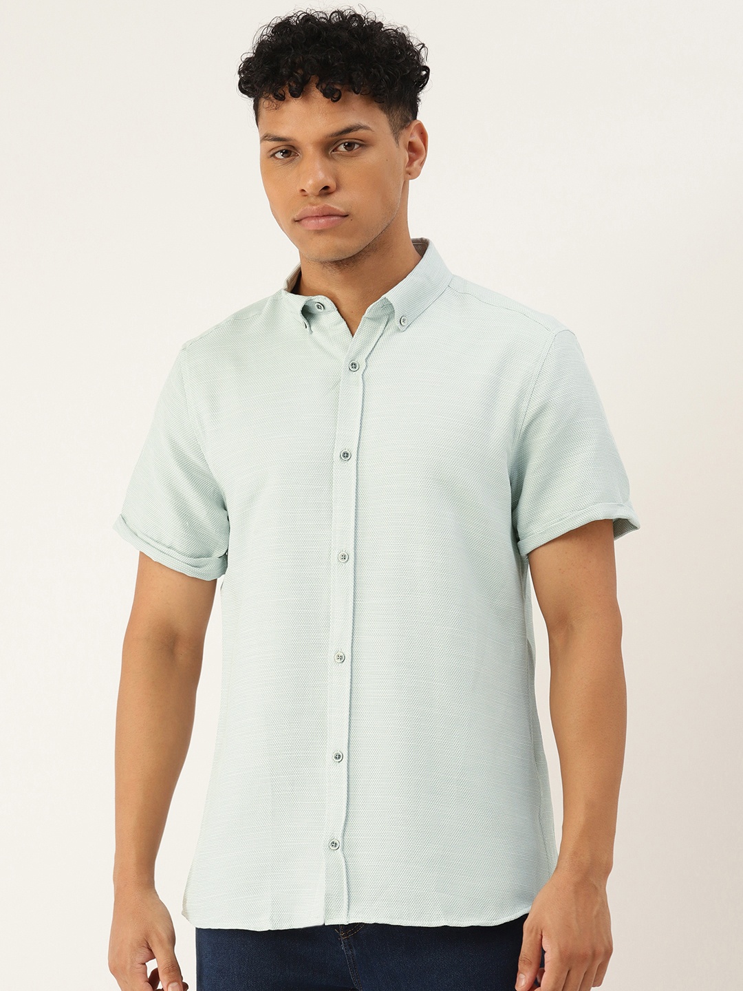 

LC Waikiki Men Slim Fit Opaque Casual Shirt, Green