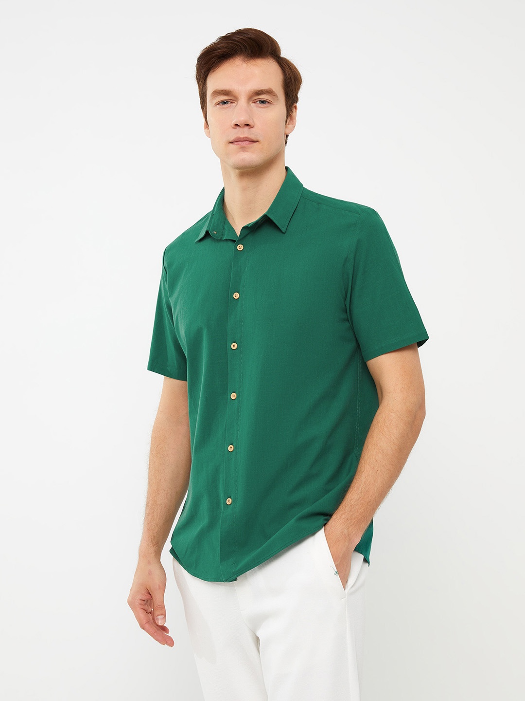 

LC Waikiki Pure Cotton Regular Fit Casual Shirt, Green