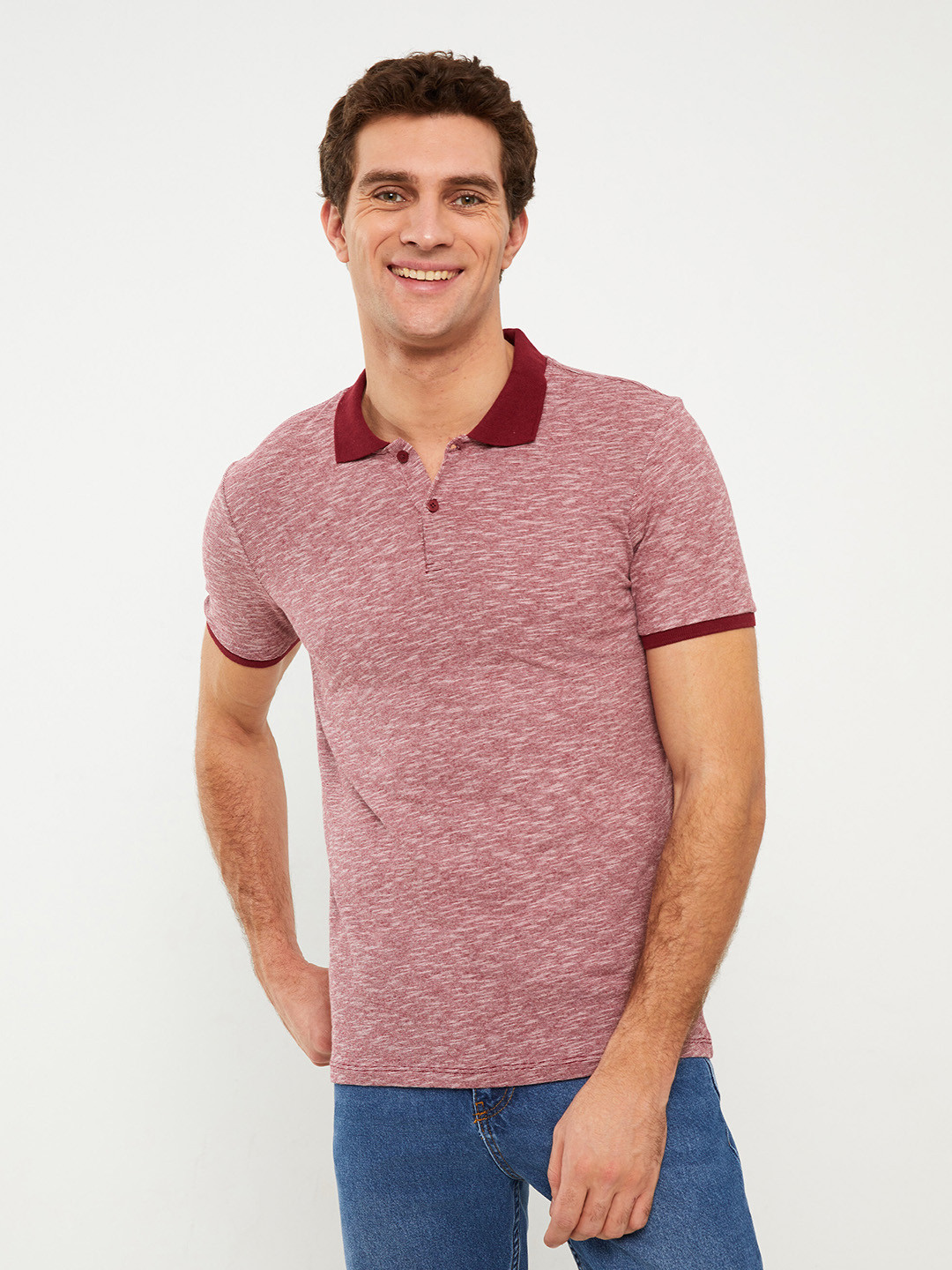

LC Waikiki Polo Collar Slim Fit T-shirt, Burgundy