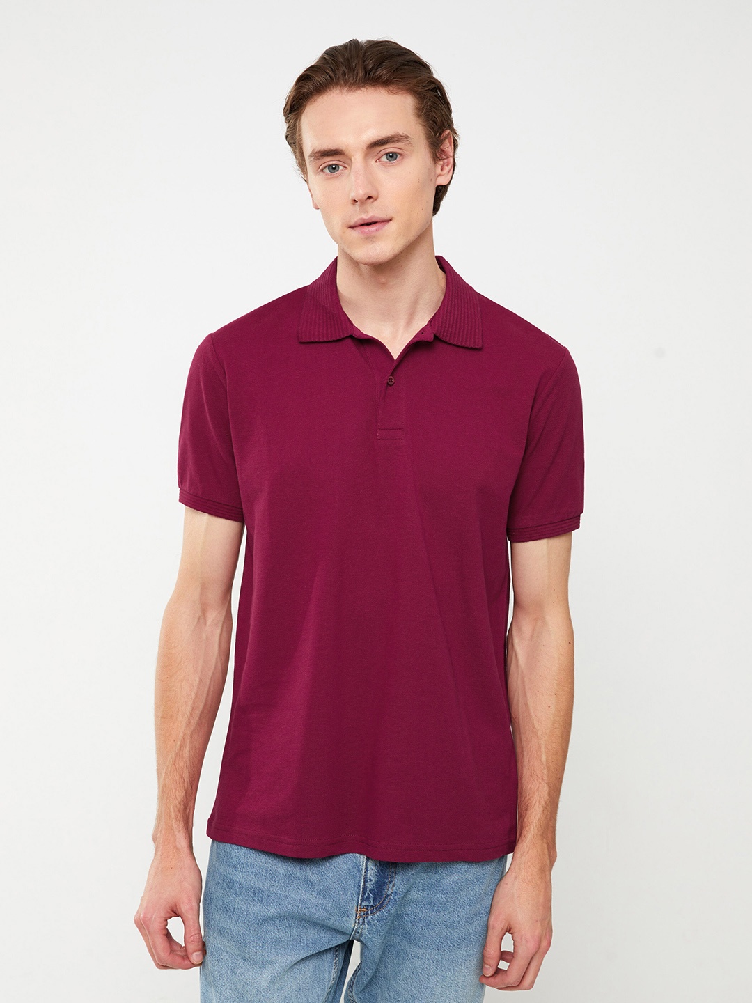 

LC Waikiki Polo Collar Pure Cotton Slim Fit T-shirt, Maroon