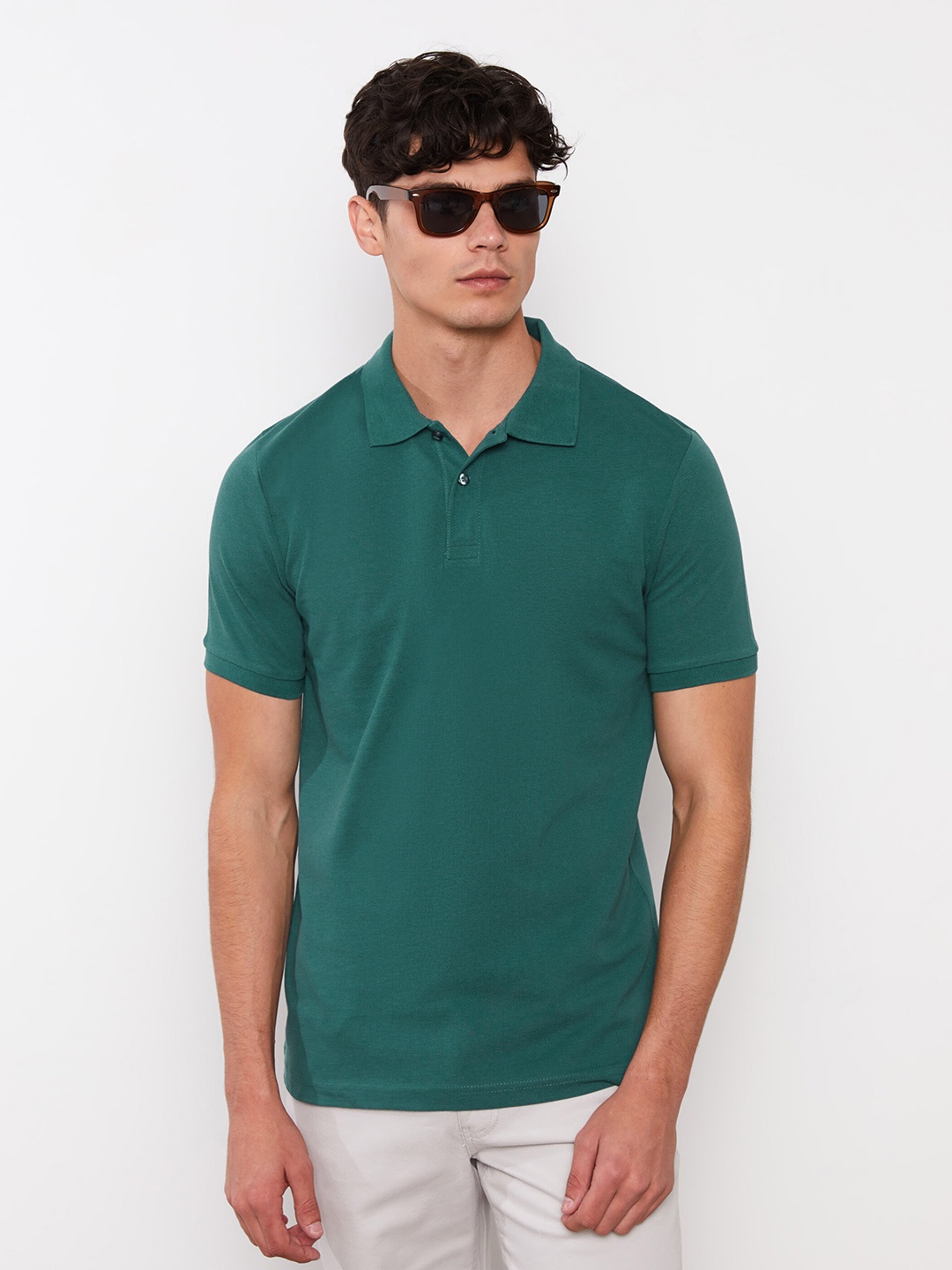 

LC Waikiki Polo Collar Pure Cotton T-shirt, Teal