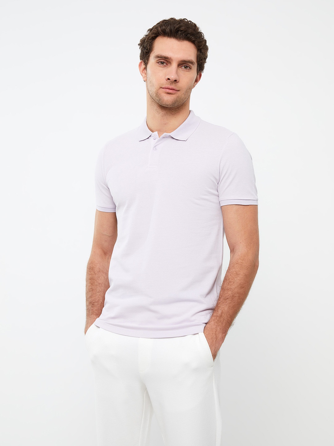 

LC Waikiki Polo Collar Pure Cotton Slim Fit T-shirt, Lavender
