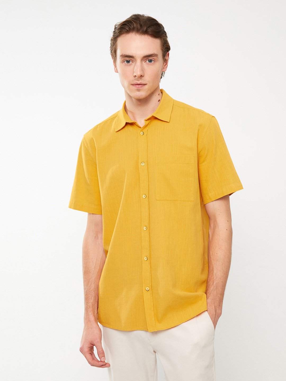 

LC Waikiki Pure Cotton Regular Fit Casual Shirt, Mustard