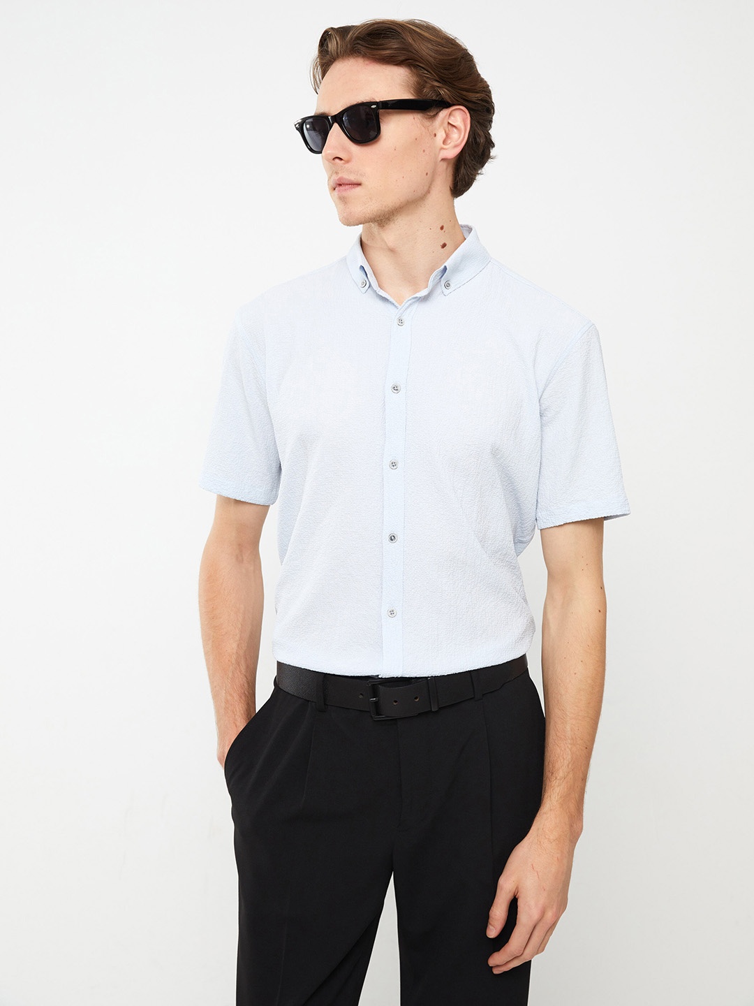 

LC Waikiki Regular Fit Button-Down Collar Casual Shirt, Blue