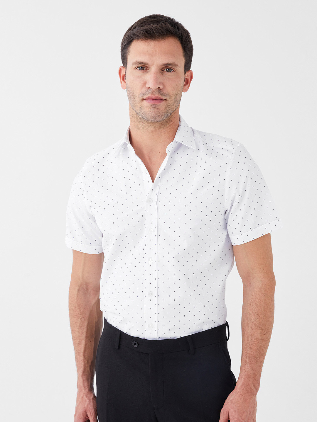 

LC Waikiki Polka Dot Opaque Printed Casual Shirt, White
