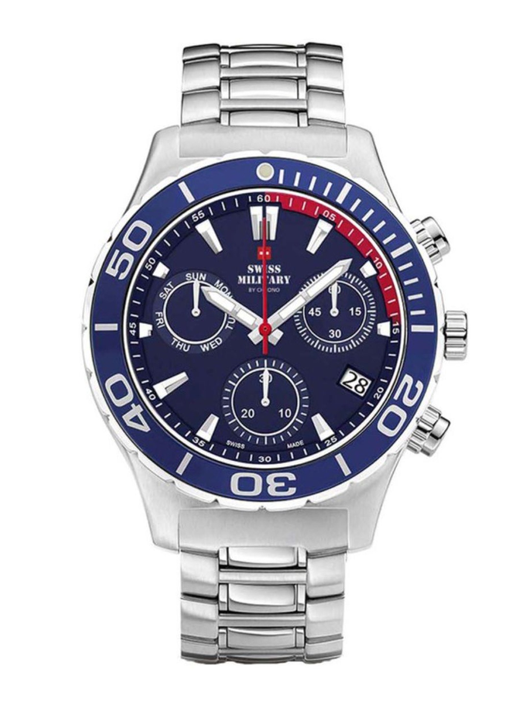 

Swiss Military by Chrono Men Dial & Stainless Steel Straps Analogue Multi Watch SM34048.02, Blue