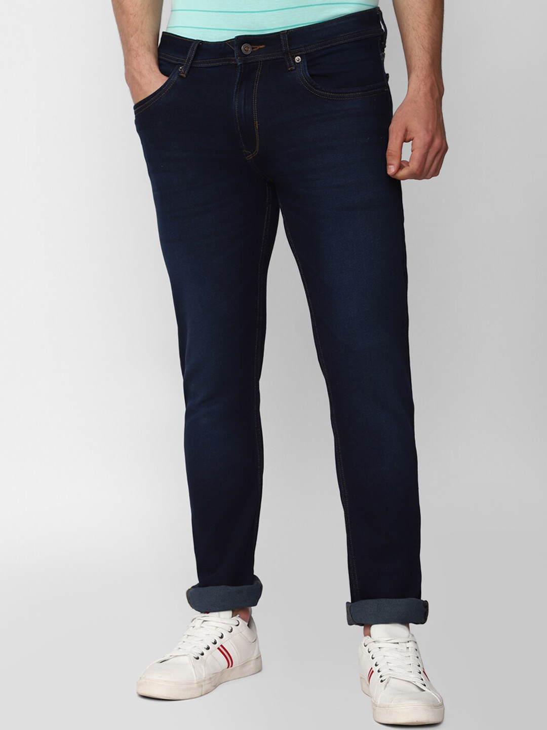 

Peter England Casuals Men Mid-Rise Tapered Fit Jeans, Navy blue