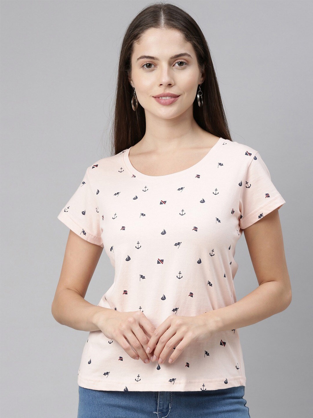 

Kryptic Conversational Printed Round Neck Pure Cotton T-shirt, Pink