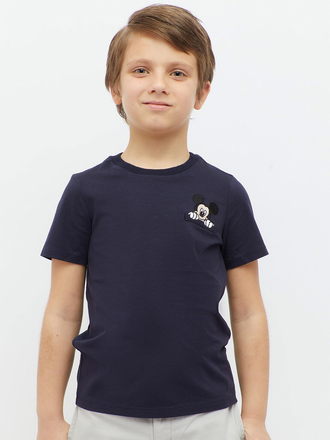 

One Friday Boys Mickey Mouse Printed T-shirt, Navy blue