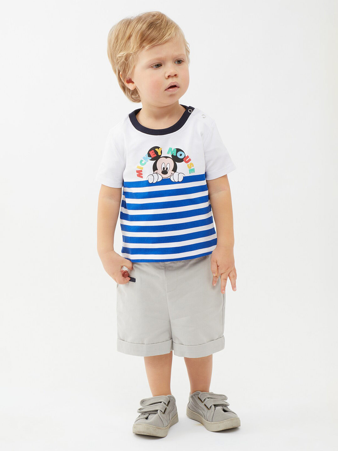 

One Friday Infant Boys Mickey Mouse Printed T-shirt, Blue