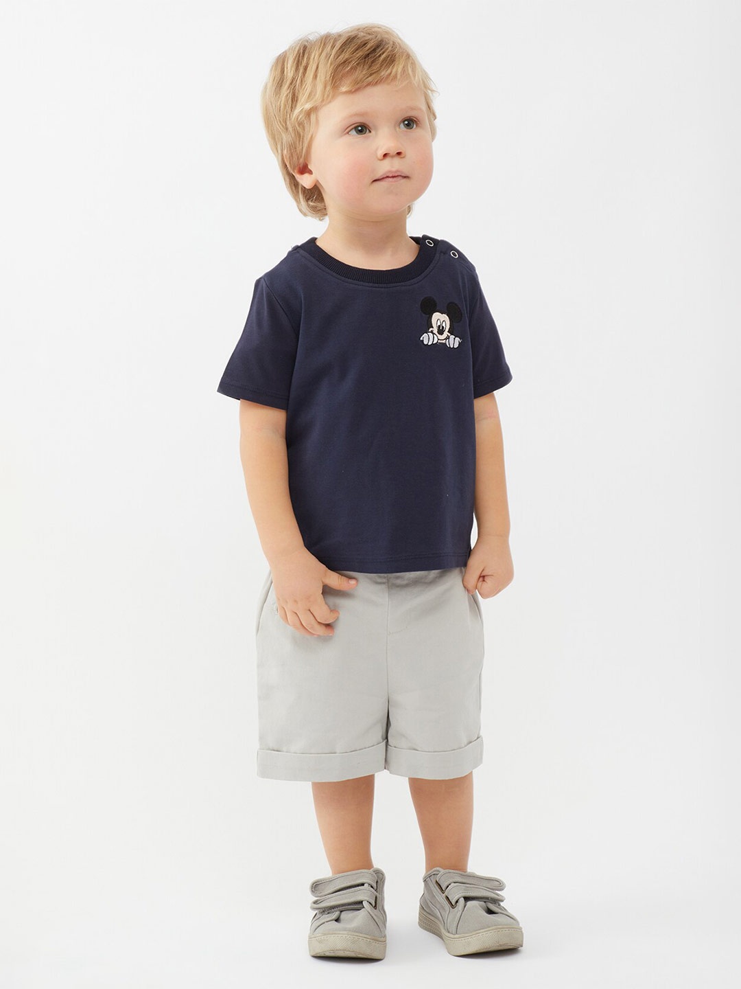 

One Friday Infant Boys Mickey Mouse Printed T-shirt, Navy blue