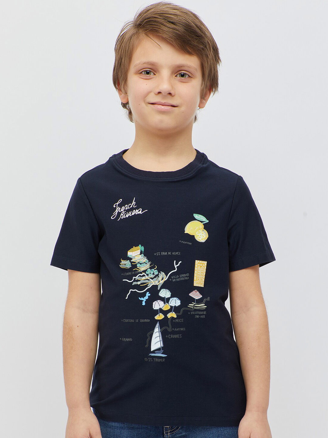 

One Friday Boys Graphic Printed T-shirt, Navy blue