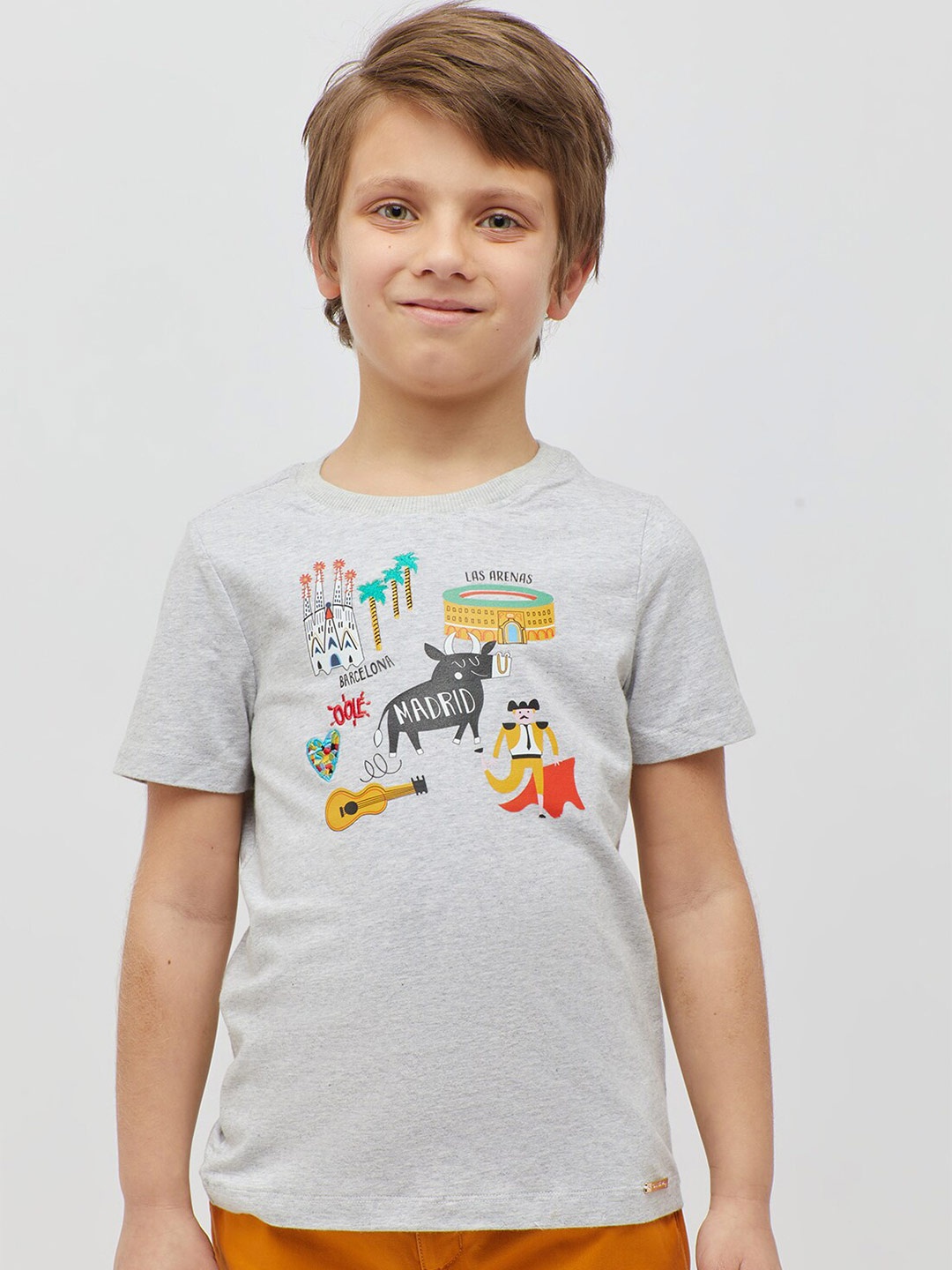 

One Friday Boys Graphic Printed T-shirt, Grey