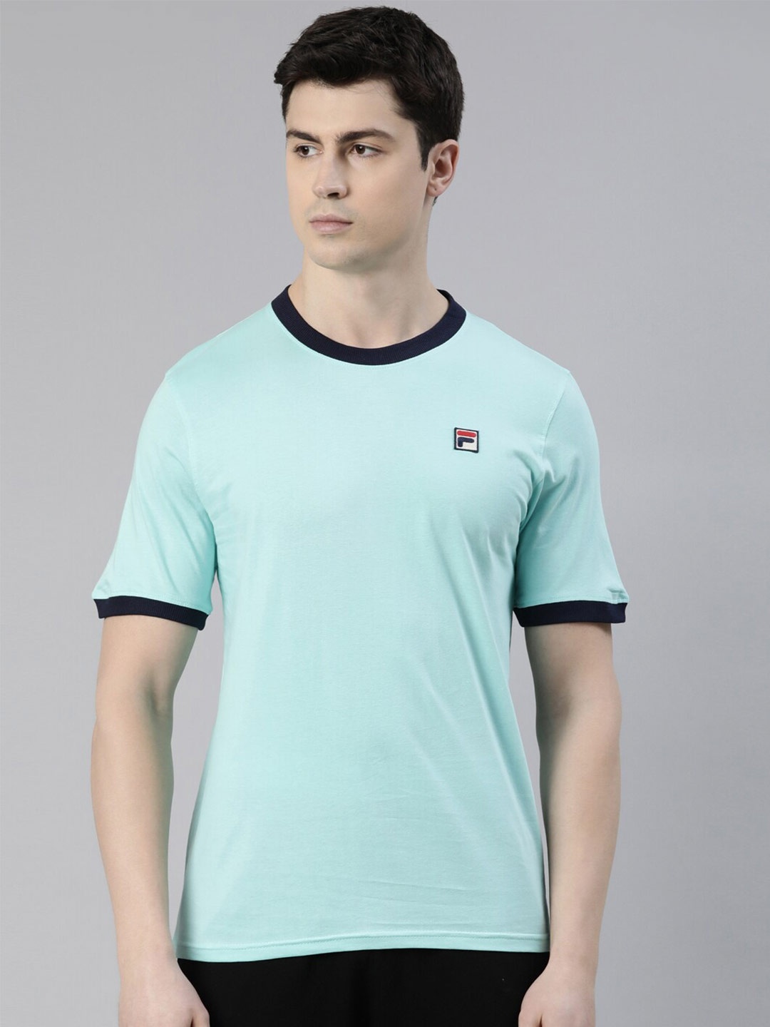 

FILA Round Neck Organic Cotton T-shirt, Sea green