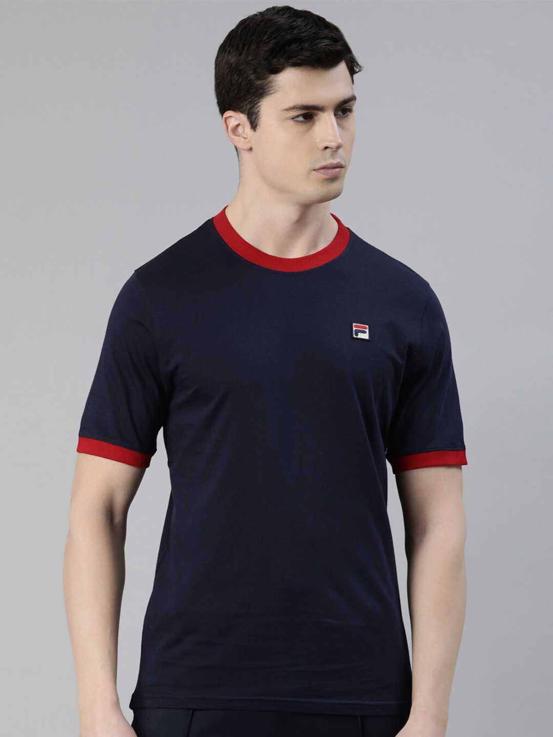 

FILA Round Neck Organic Cotton T-shirt, Navy blue