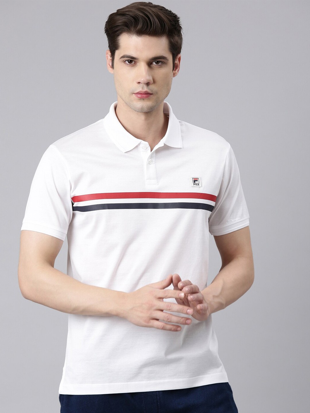 

FILA Striped Organic Cotton T-shirt, White
