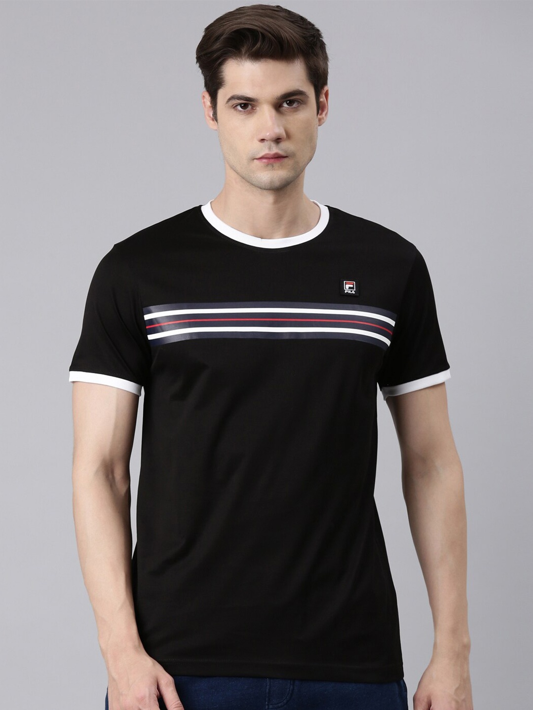

FILA Striped Organic Cotton T-shirt, Black