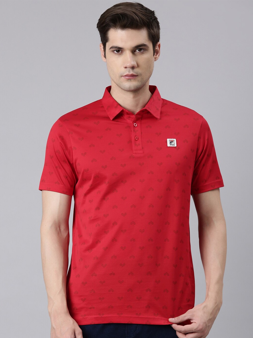 

FILA Conversational Printed Organic Cotton T-shirt, Red