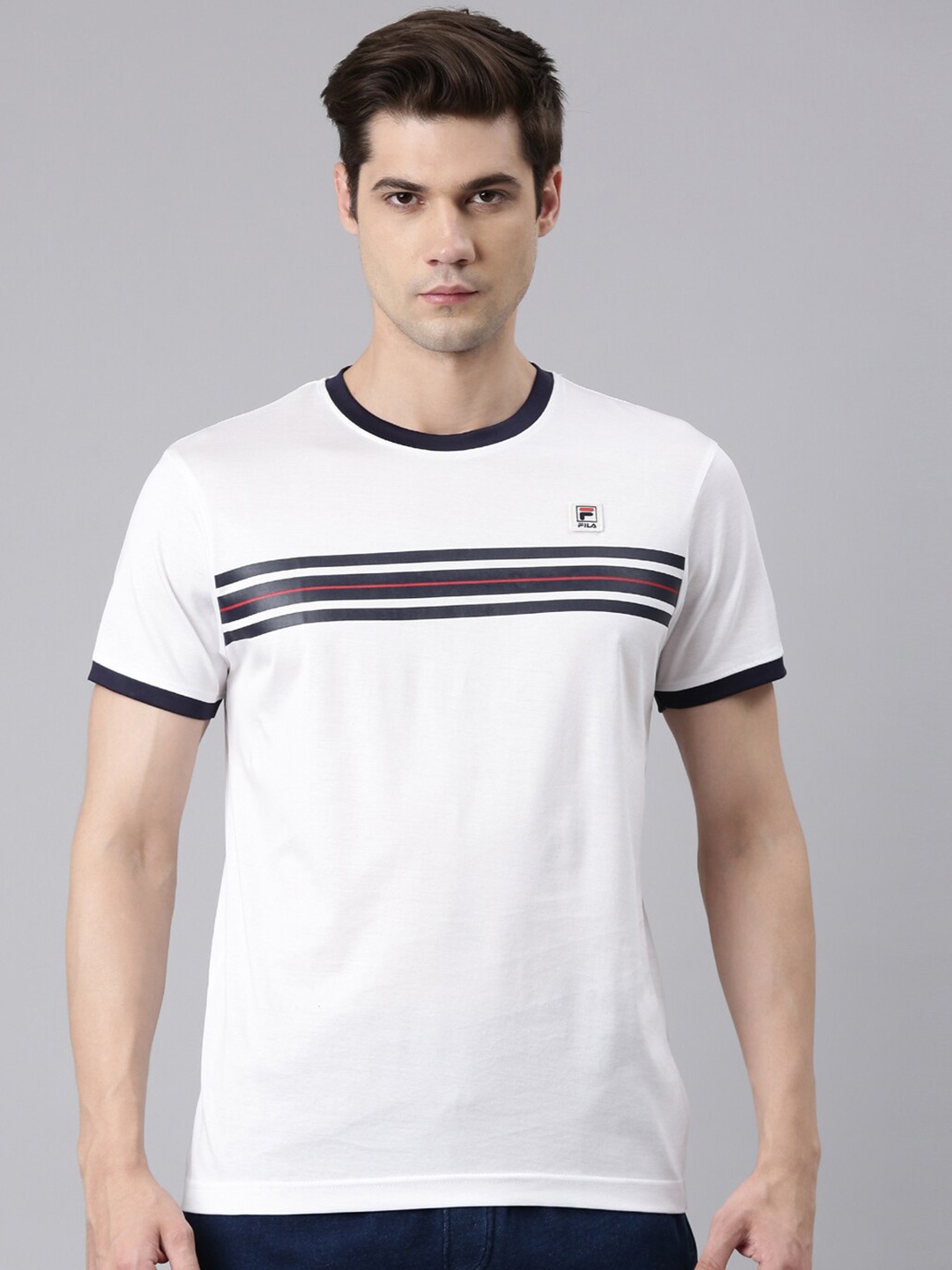 

FILA Striped Organic Cotton T-shirt, White