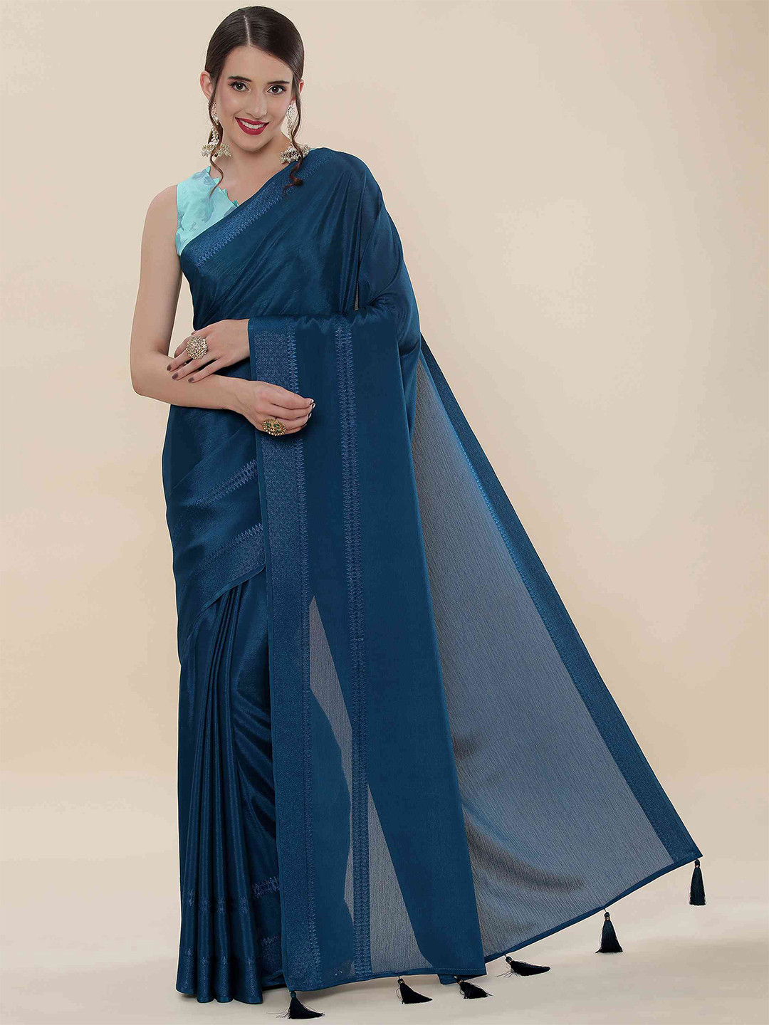 

elora Embroidered Bhagalpuri Saree, Blue