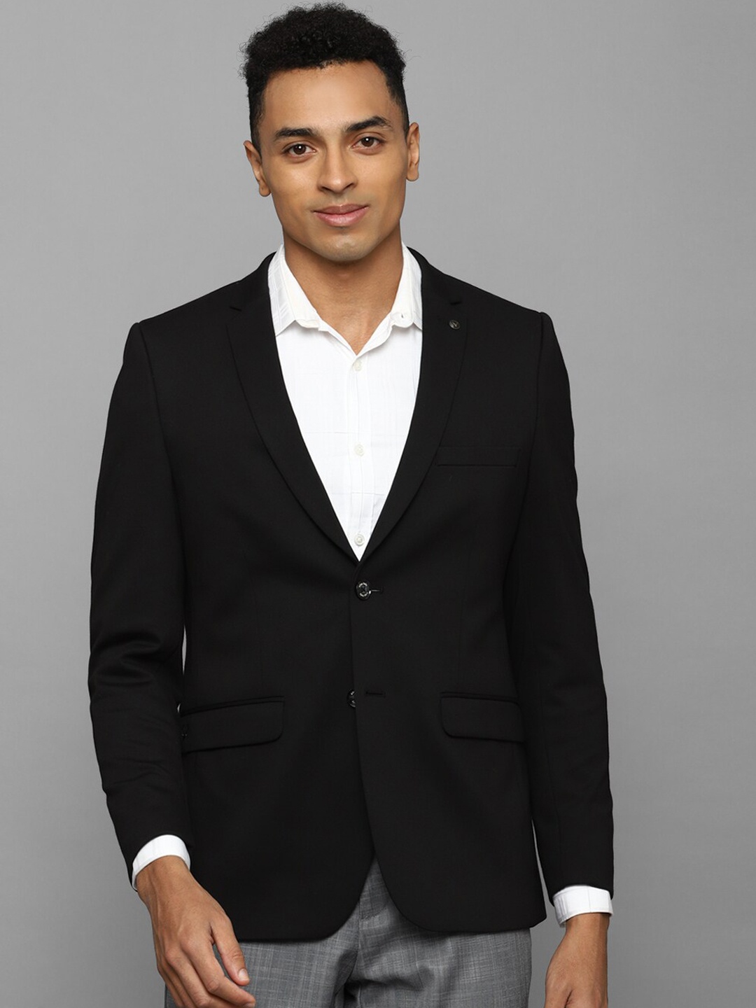

Allen Solly Slim Fit Single Breasted Formal Blazer, Black