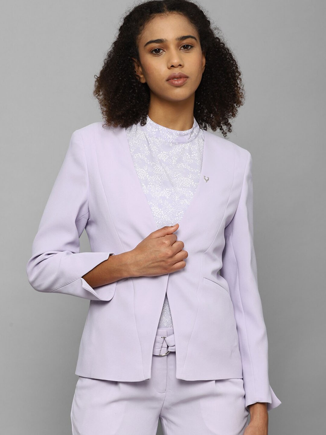 

Allen Solly Woman Single Breasted Casual Blazer, Lavender