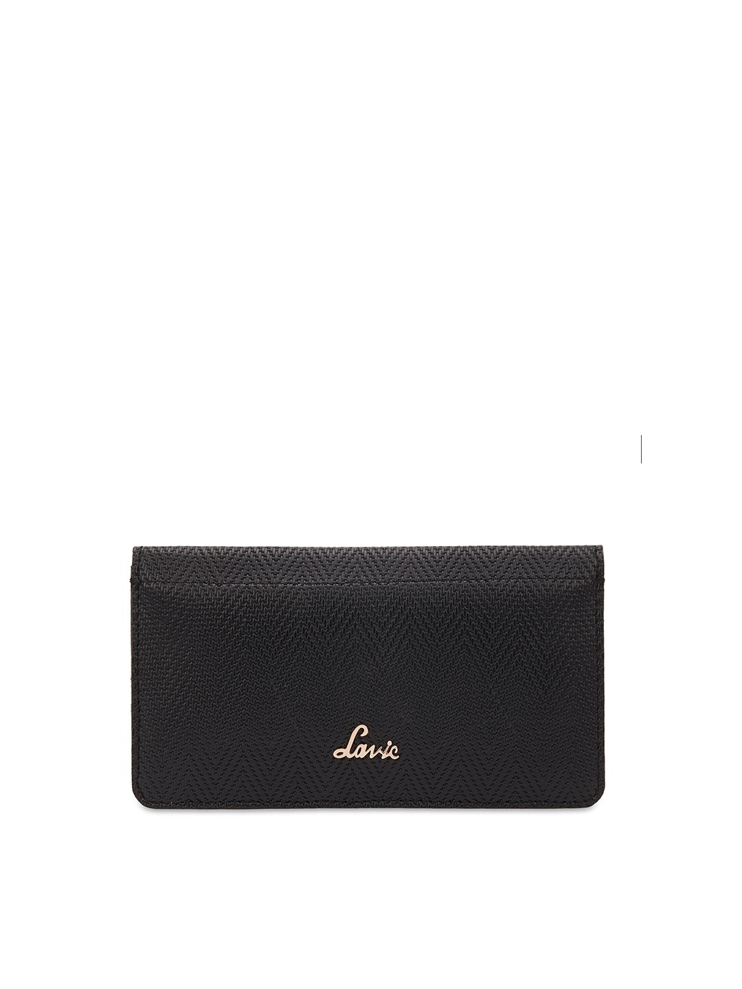 

Lavie Women Textured Synthetic Leather Two Fold Wallet, Black