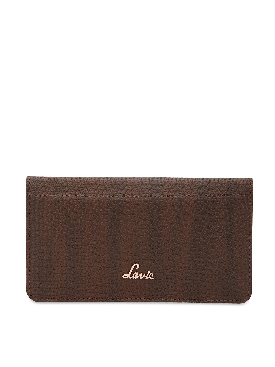 

Lavie Women Textured Synthetic Leather Two Fold Wallet, Brown