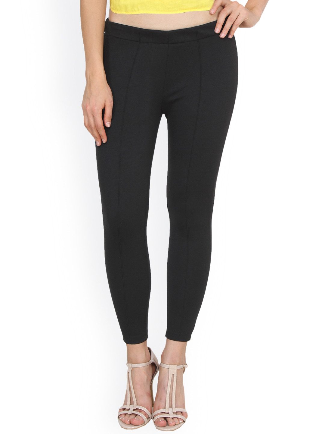 

Cation Women Black Woven Jeggings