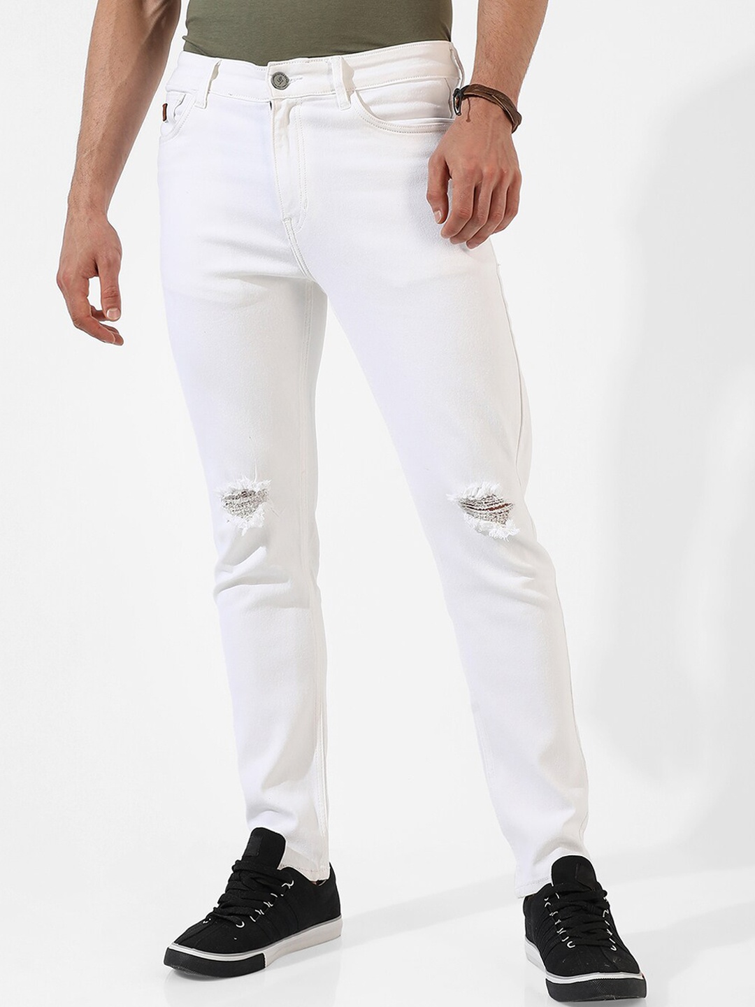 

Campus Sutra Men White Smart Slim Fit Stretchable Jeans