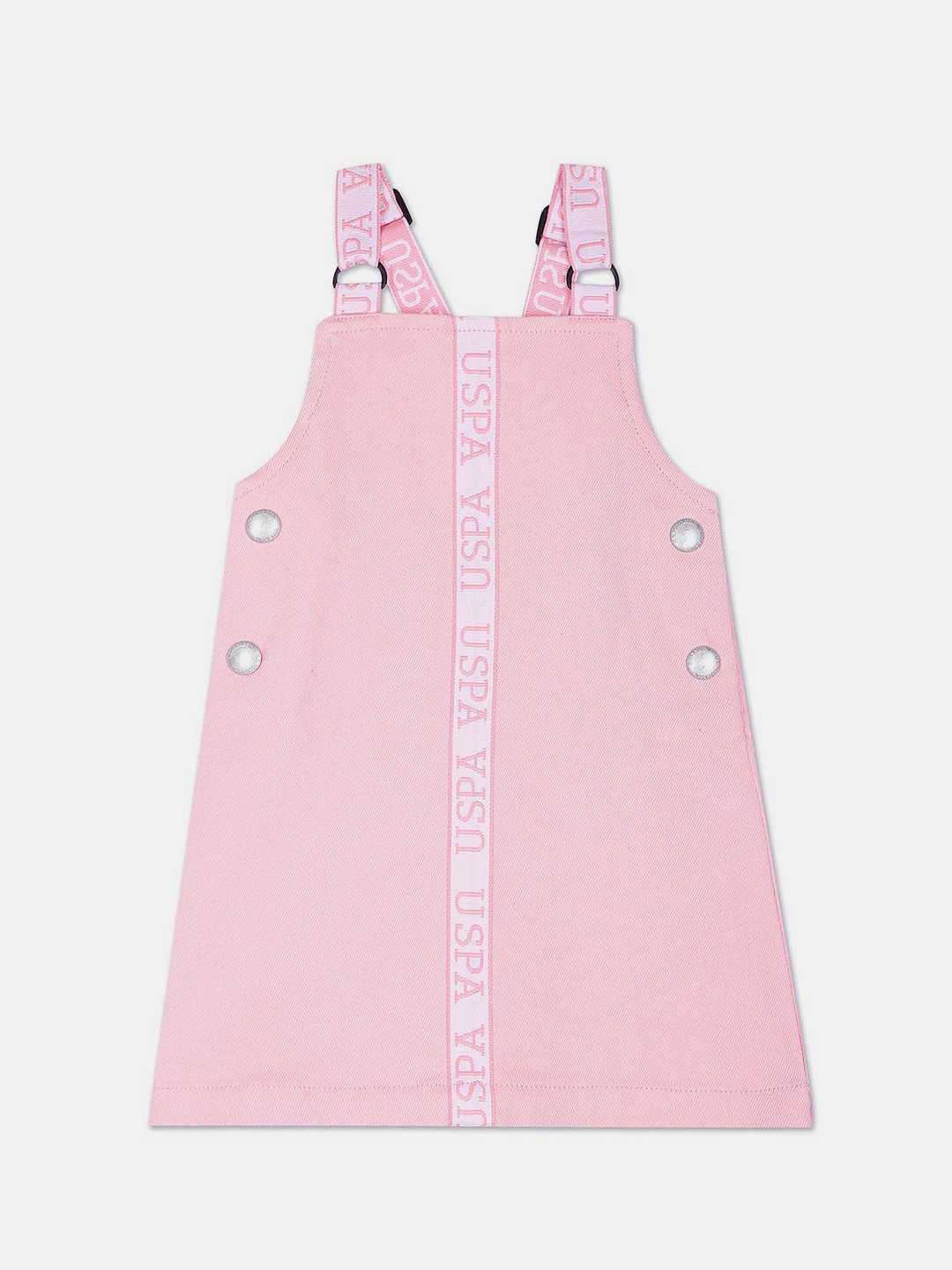 

U.S. Polo Assn. Kids Girls Pure Cotton A-Line Dress, Pink